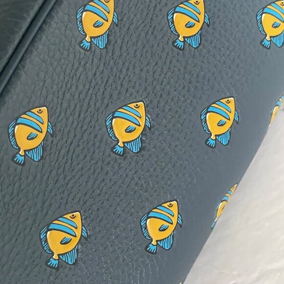 Blue Fish Pattern Men's Bag - Picture 5 of 7